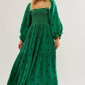 Free People Green Dahlia Dress